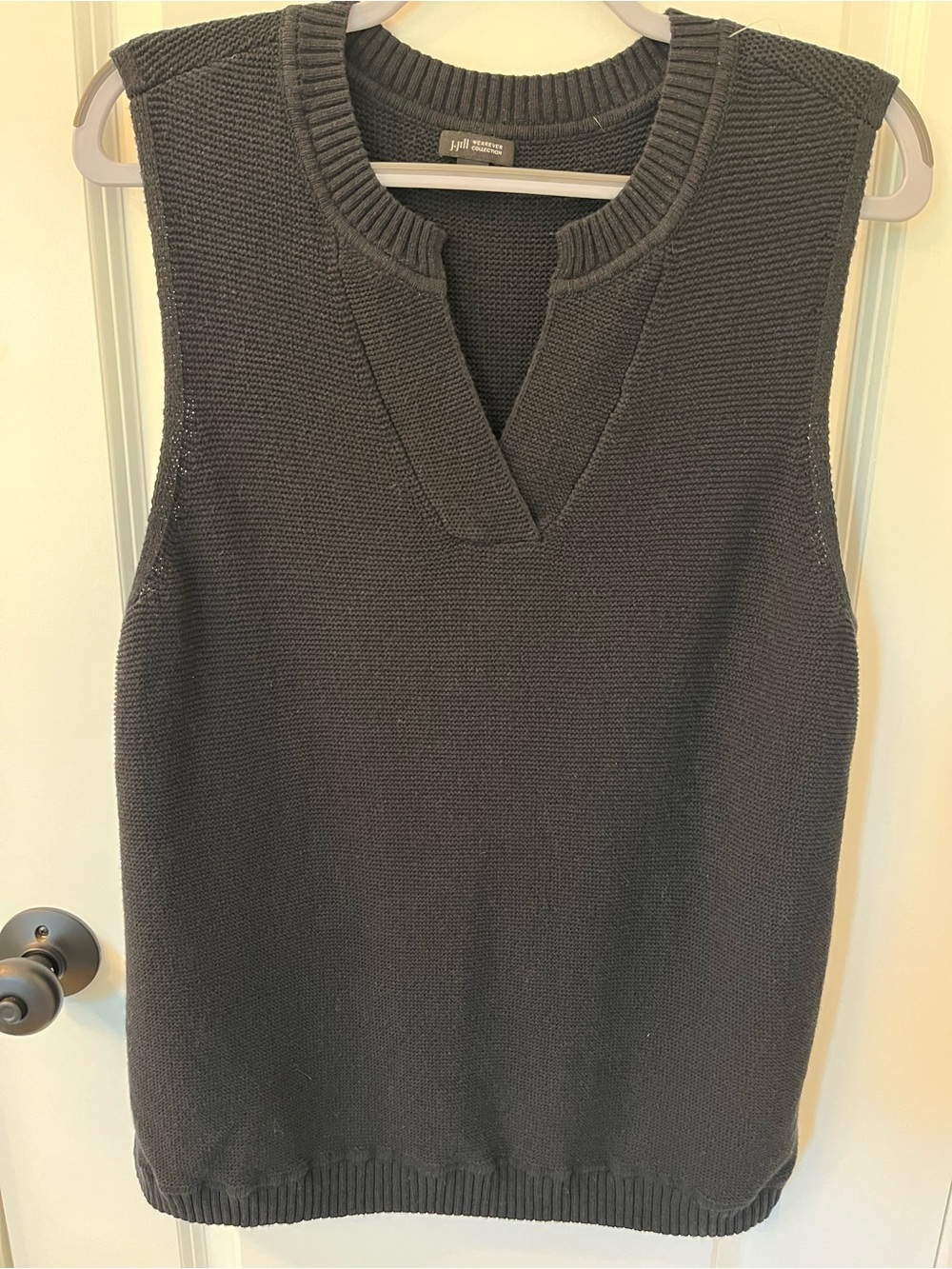 J. Jill Black V-Neck Knit Sweater Vest